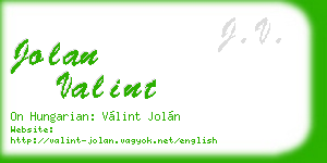 jolan valint business card